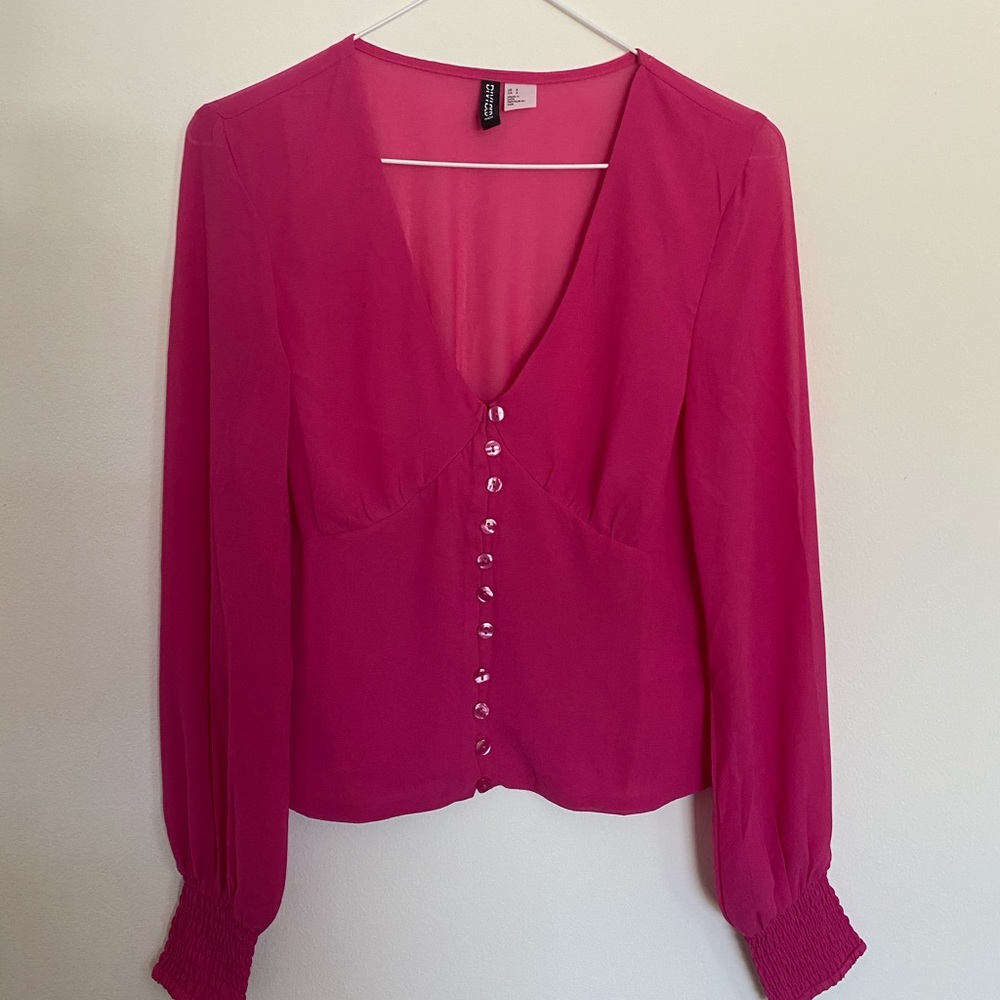 Fuchsia Ruched Blouse